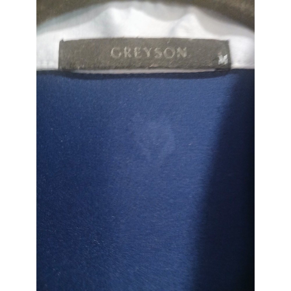 Greyson Golf Stretch Polyester Solid Polo Shirt Navy Blue Men's Medium - Picture 3 of 5